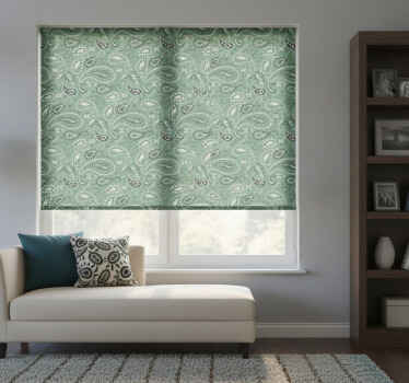 Traditional roller blind teal paisley design - TenStickers