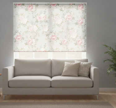 Hallway blind in blue and pink floral design - TenStickers