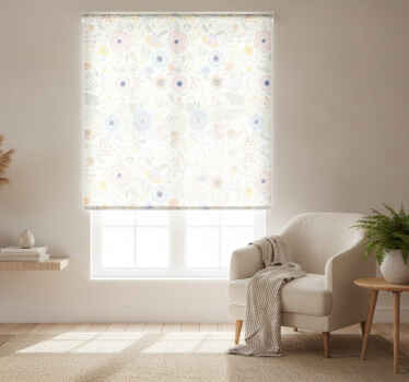 Hallway blind with vibrant floral pattern - TenStickers