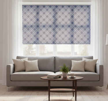 Hallway blind geometric 'lattice' white/navy - TenStickers