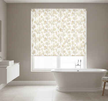Toile fenêtre salle de bain feuilles brunes - TenStickers