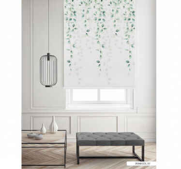 Green roller blind with hanging leaves - TenStickers