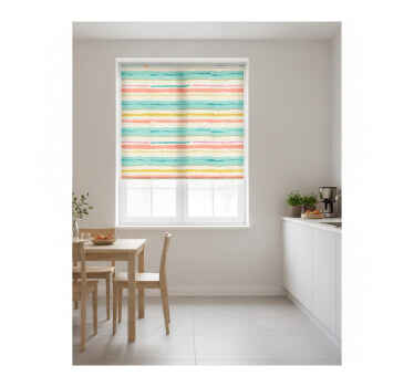 Blind kitchen width 250 stripes summer pattern - TenStickers