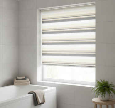 Toile fenêtre salle de bain rayures multicolores 300 - TenStickers