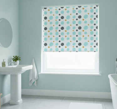 Toile fenêtre salle de bain 110 cm cercles aqua - TenStickers