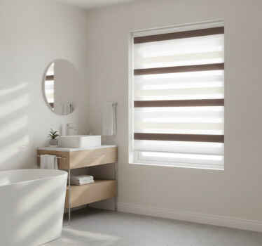 Toile fenêtre salle de bain largeur 70 lignes translucides - TenStickers