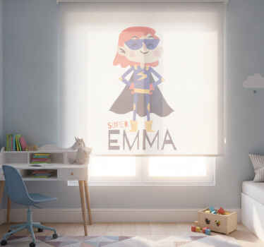 Superhero roller blind personalized for girls - TenStickers