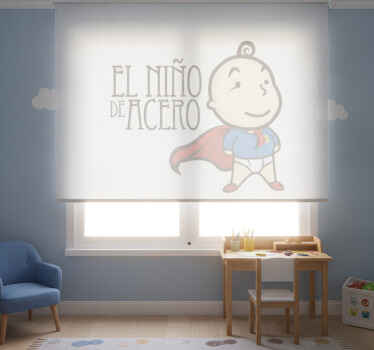Superhero roller blind kids vinyl super tenviniño text - TenStickers
