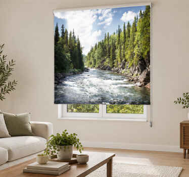 Estor enrollable salón lago en el bosque - TenVinilo