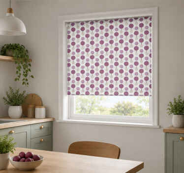 Rollo fenster lila mit verbundenem kreismuster - TenStickers