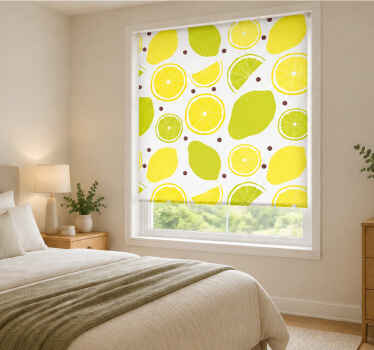 Persiana enrollable cuarto matrimonio 120x250 patrón cítrico - TenVinilo