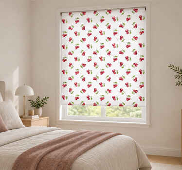 Persiana enrollable cuarto matrimonio patrón cereza 180x180 - TenVinilo