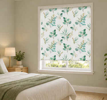 Store enrouleur vert motif plantes de menthe - TenStickers
