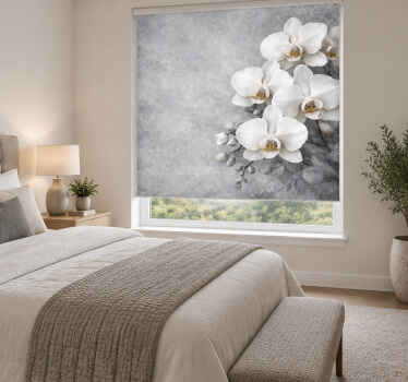 Persiana enrollable cuarto matrimonio pintura floral - TenVinilo