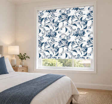 Estore de rolo azul padrão floral vintage claro - TenStickers