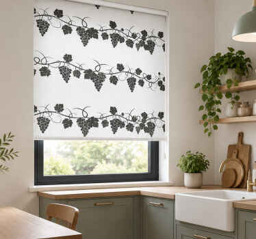 Estor enrollable cocina plantas de bayas colgantes - TenVinilo