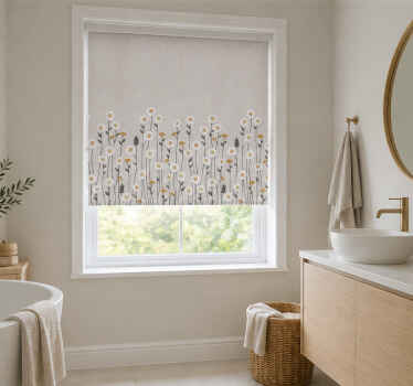 Flower blind scandi floral blackout curtain - TenStickers