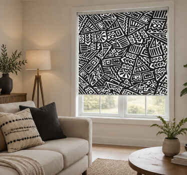 Estore de rolo preto com padrão artístico tribal africano - TenStickers