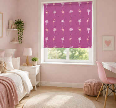 Blind pink flamingo pattern bright playful - TenStickers