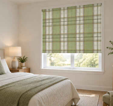 Store enrouleur vert motif tartan écossais - TenStickers