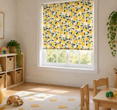 Rullgardin gul sicilian citrusmönster - Tenstickers