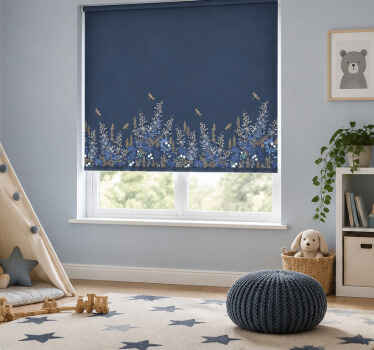 Blind blue grass and flower insects design - TenStickers