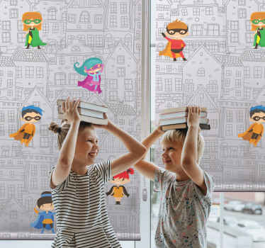 Superhelden in der stadt superhelden blind - TenStickers