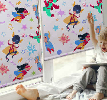 Superkvindemønster superhelt rullgardin - TenStickers