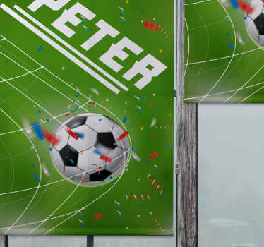 Rollo Fenster Kinderzimmer Fußballtor mit Namen - TenStickers