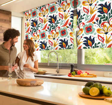 Fenster Rollo modern farbenfrohes Blumenmuster - TenStickers