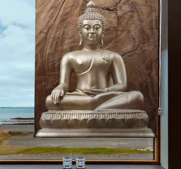 Holz Buddha Zen braun Rollo - TenStickers