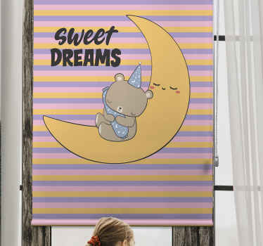 Store enrouleur chambre bébé ours endormi au clair de lune - TenStickers
