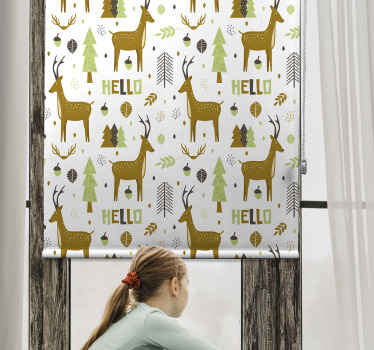 Estor enrollable animales saludo del bosque nórdico - TenVinilo