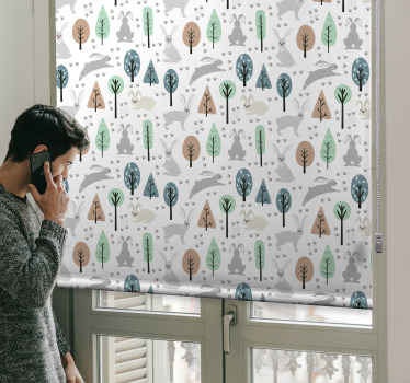 Nordisk skov fauna forskellige dyreRullegardiner - TenStickers