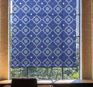 Estor enrollable patrón geométrico floral - TenVinilo