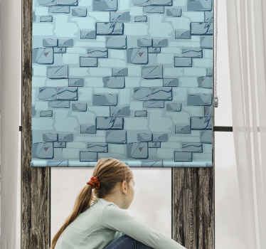 Blue Stone Bricks texture roller blind - TenStickers