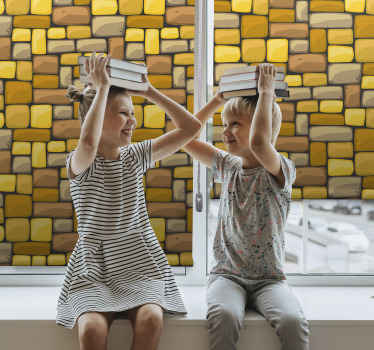 Rectangular Yellow Mosaic texture roller blind - TenStickers