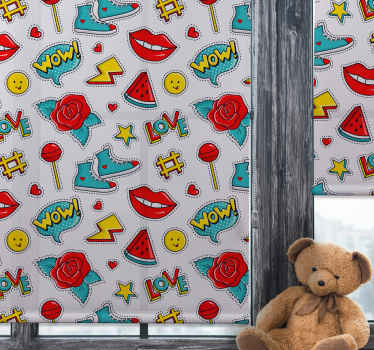 Popcultuurpatronen rolgordijn grappig - TenStickers