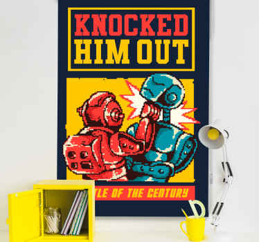 Estor enrollable gamer combate de boxeo robótico - TenVinilo