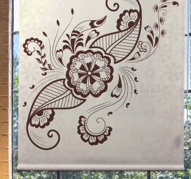 Detailed Botanical Emblem floral blind - TenStickers