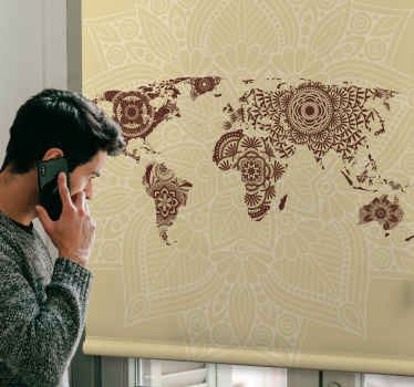Store carte du monde style mandala - TenStickers