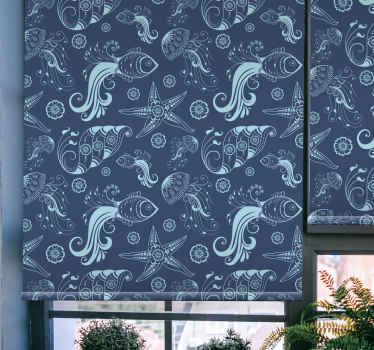 Ocean Fauna Pattern animal roller blind - TenStickers