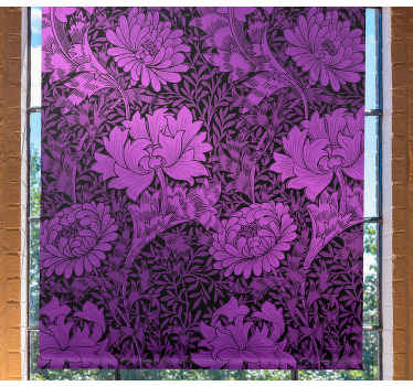 Purple botanical motif floral blind - TenStickers