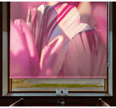 Abstrakt blomsteressens monocolour rullegardin - TenStickers