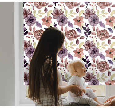 Rose and Flower Pattern floral blind - TenStickers
