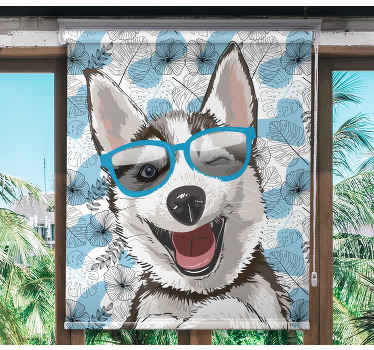 Rolo zavjese životinje nasmiješeni pas s naočalama - TenStickers