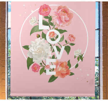 Store enrouleur romantique j'aime le design floral - TenStickers