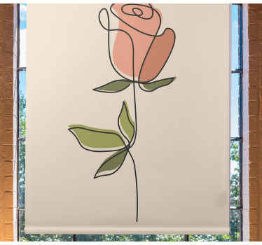 Rose Outline floral blind - TenStickers