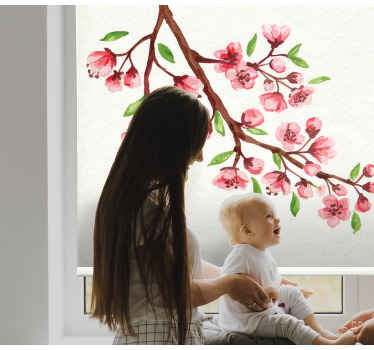 Cortina roller flores rama de flor de cerezo - TenVinilo