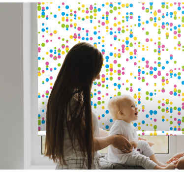 Store enrouleur chambre bébé motif à pois colorés - TenStickers